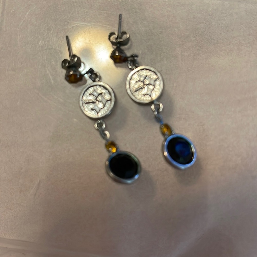 Steelers dangling earrings